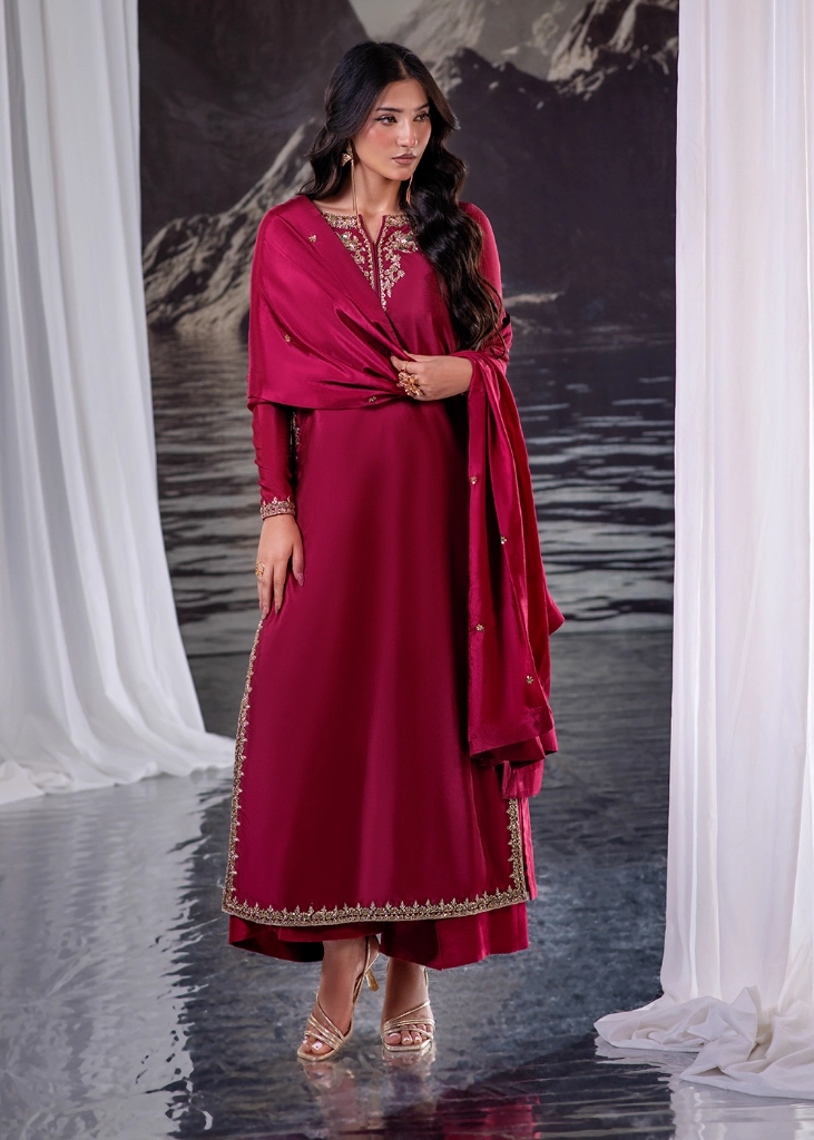burgundy eid dress FARAH DRESS BURGUNDY
